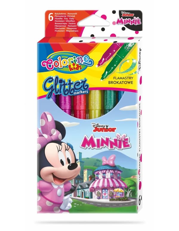 Minnie Colorino glittermarkörer 6 färger