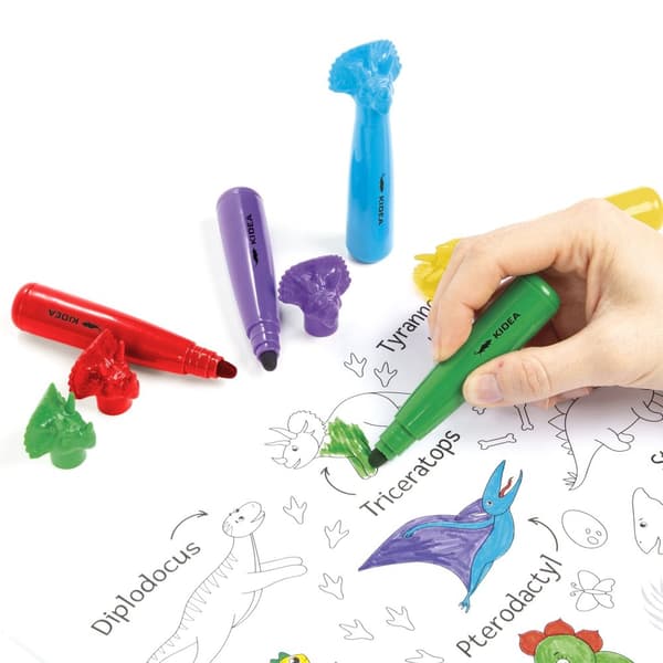 Kidea Jumbo Dinosaurs 6 färger markörer