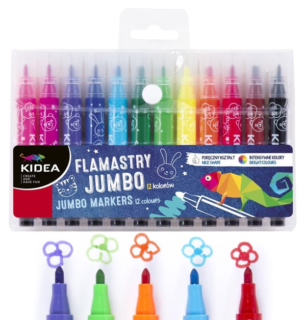 Kidea JUMBO tuscher 12 farver