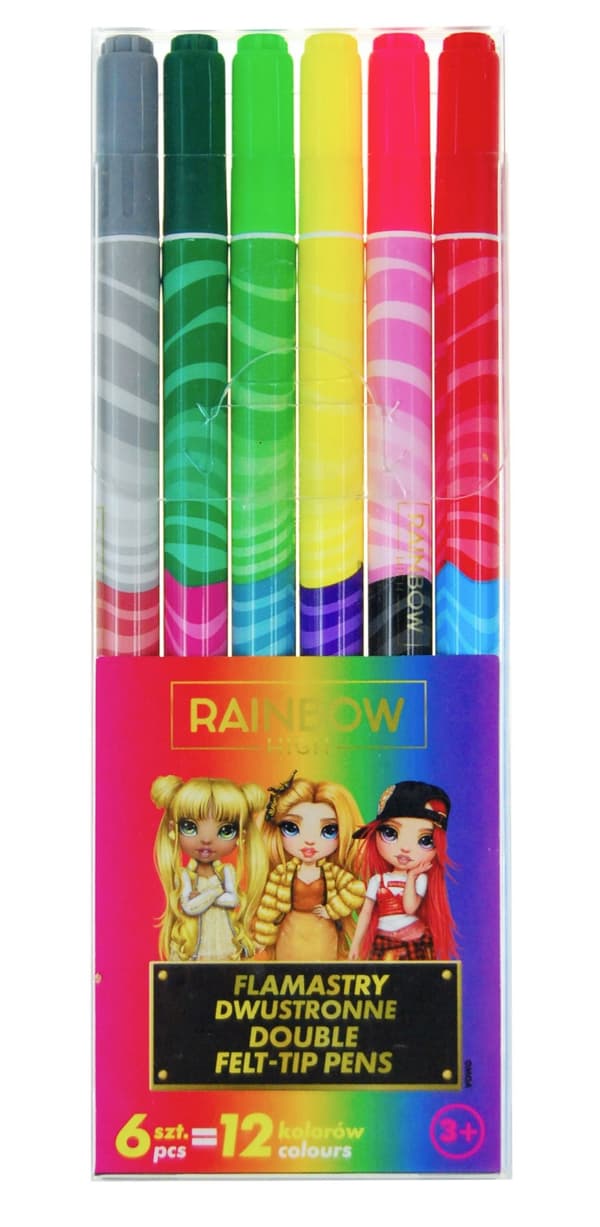Rainbow High Astra dobbeltsidede markører 6/12 farver