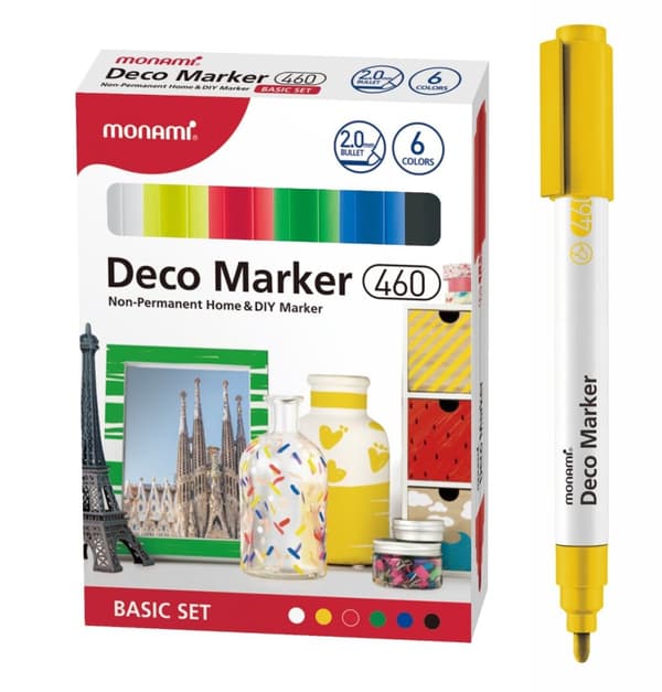 Deco Markers 460 6 Colors Basic Monami