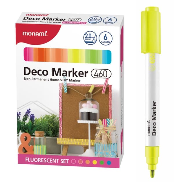 Deco 460 Markers 6 Farver Fluo Monami