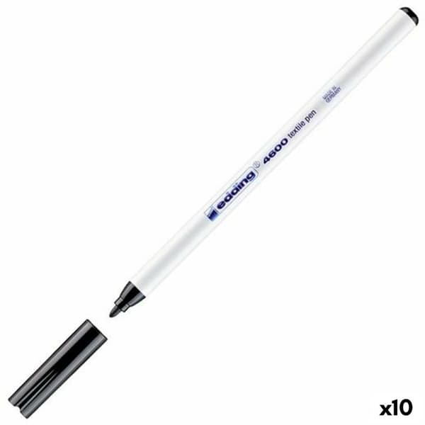 Permanent markörpenna Edding Textil 4600 Svart (10 antal)