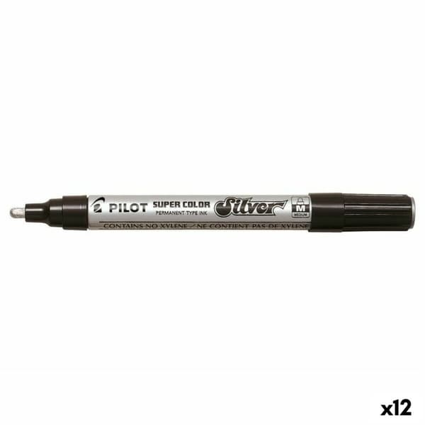 Permanent markörpenna Pilot Disponibel Silvrig (12 antal)