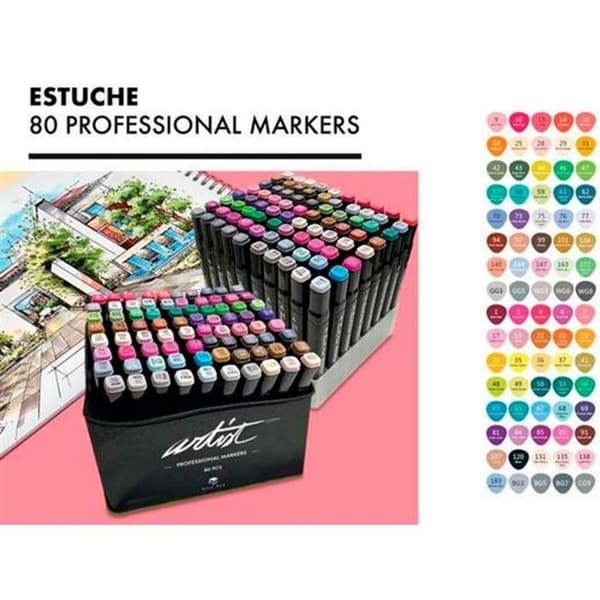 Tuschpennor Alex Bog Luxury Multicolour 80 Delar Dubbel ände