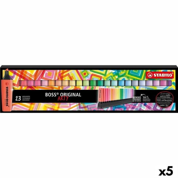 Fluorescerande markörsuppsättning Stabilo Boss Arty Multicolour (5 antal)