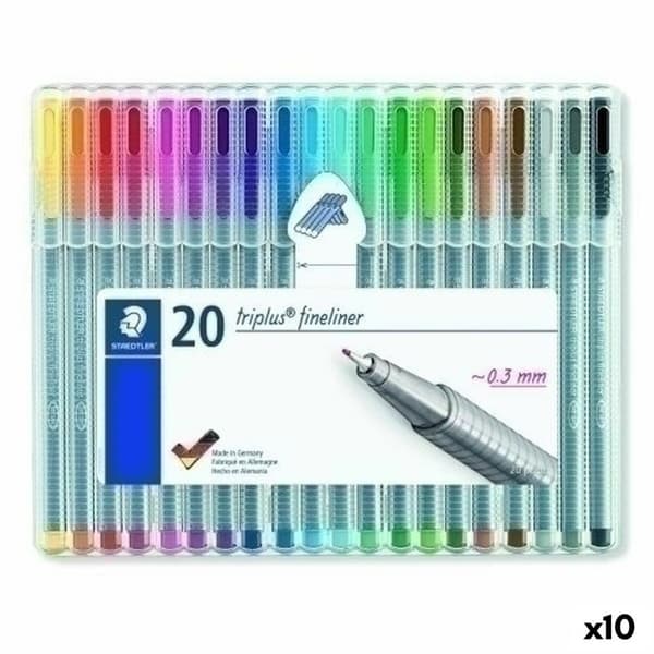 Tussisetti Staedtler Triplus Fineliner Monivärinen (10 osaa)