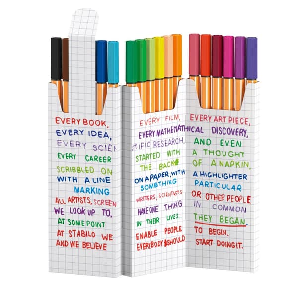 Tuschpennor Stabilo Multicolour 18 Delar