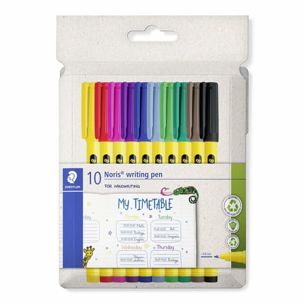 huopakärkiset kynät Staedtler Keltainen Monivärinen (10 osaa)