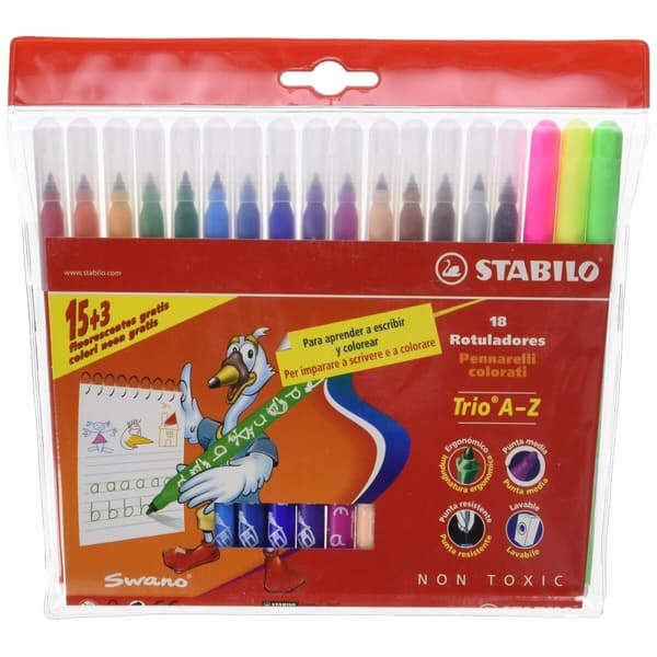 Sæt med Fiberpenne Stabilo 378/1-18-01 Multifarvet (18 Dele)