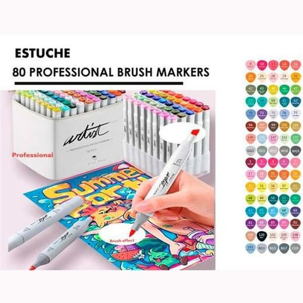 Tuschpennor Alex Bog Canvas Luxe Professional 80 Delar Multicolour