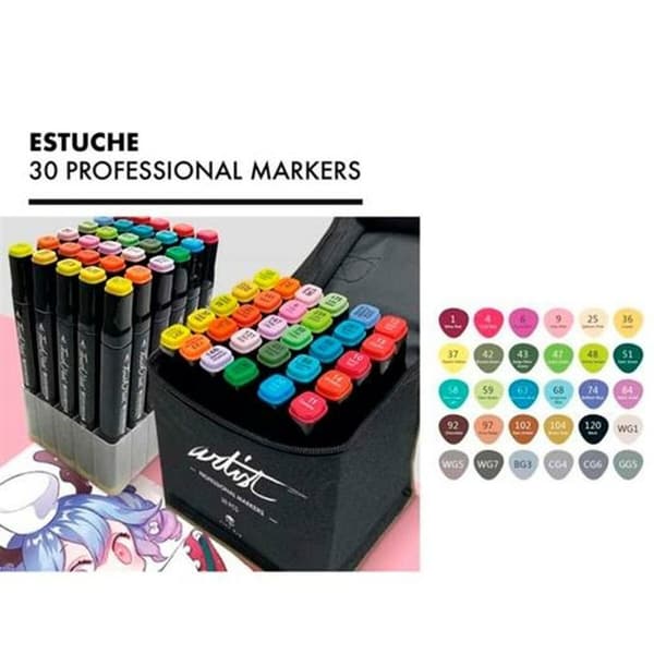 Tuschpennor Alex Bog Luxury Canvas Gama Artist 30 Delar Multicolour