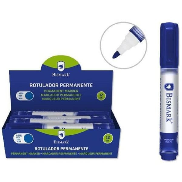 Permanent markörpenna Bismark Blå 1,5 mm (12 antal)