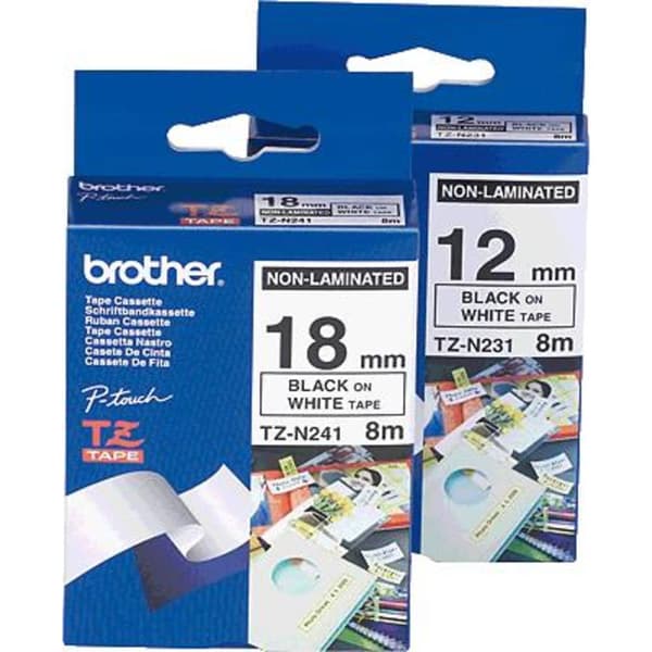 Märkband olaminerad Brother TZe, TZ TZe-N231 Bandfärg: Vit Skriftfärg:Svart 12 mm 8 m