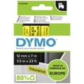 Miniatyrbild 1 av 4: Märkband DYMO D1 45018 Bandfärg: Gul Skriftfärg:Svart 12 mm 7 m