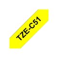 Miniatyrbild 4 av 5: Märkband signalfärg Brother TZe, TZ TZe-C51 Bandfärg: Signal-gul Skriftfärg:Svart 24 mm 5 m
