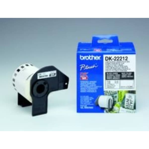 Brother DK-22212 Etikettrulle 62 mm x 15.24 m Folie Vit 1 st Permanent DK22212 Universaletiketter