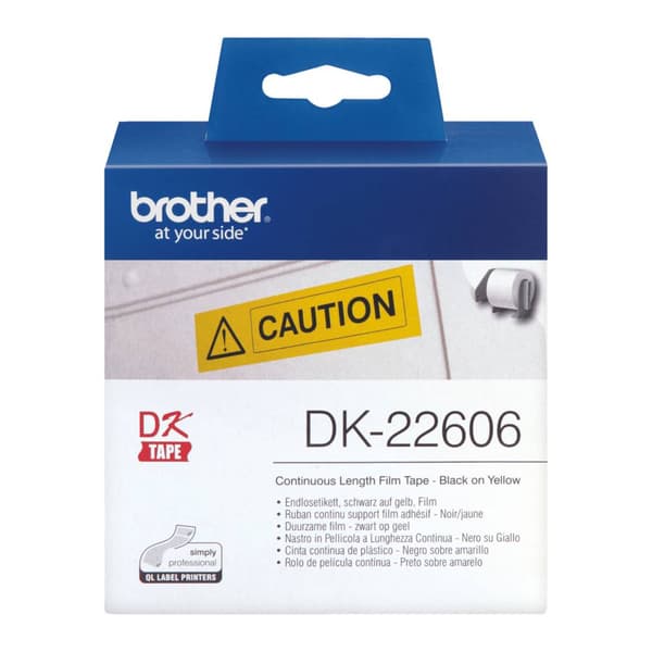 Brother DK-22606 Etikettrulle 62 mm x 15.24 m Folie Gul 1 st Permanent DK22606 Universaletiketter