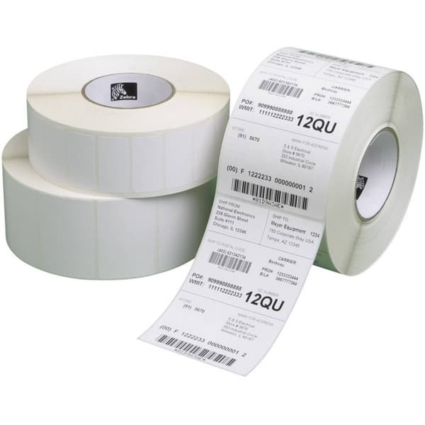 Zebra Etikettrulle 57 x 32 mm Termiskt papper Vit 25200 st Permanent 800262-125 Universaletiketter