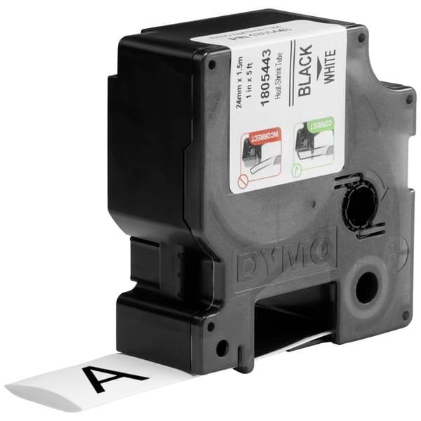 Märkband värme-krympslang DYMO IND RHINO 1805443 Polyolefiner Bandfärg: Vit Skriftfärg:Svart 24 mm 1.5 m