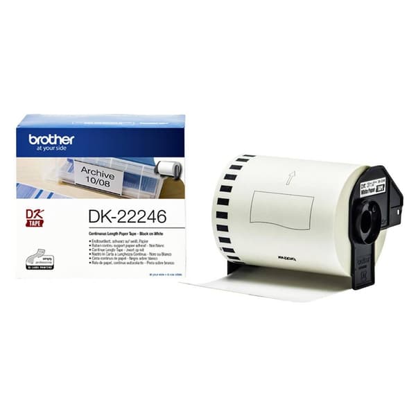 Brother DK-22246 Etikettrulle 103 mm x 30.48 m Papper Vit 1 st Permanent DK22246 Fraktetiketter, Universaletiketter