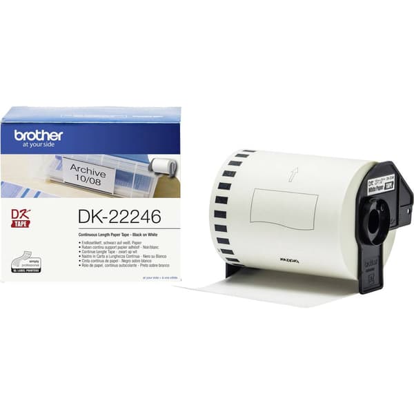 Brother DK-22246 Etikettrulle 103 mm x 30.48 m Papper Vit 1 st Permanent DK22246 Fraktetiketter, Universaletiketter