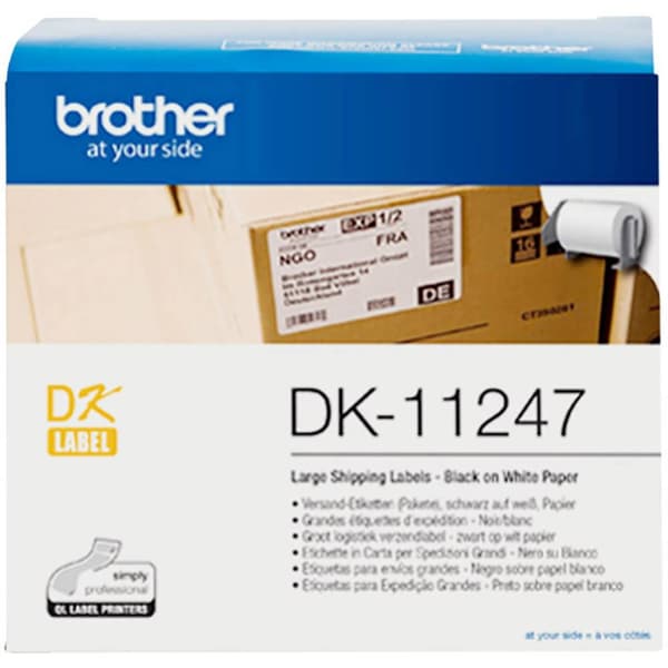 Brother DK-11247 Etikettrulle 103 x 164 mm Papper Vit 180 st Permanent DK11247 Fraktetiketter, Universaletiketter