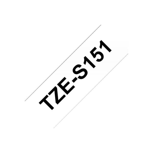 Märkband extras starkt lim Brother TZe, TZ TZe-S151 Bandfärg: Transparent Skriftfärg:Svart 24 mm 8 m
