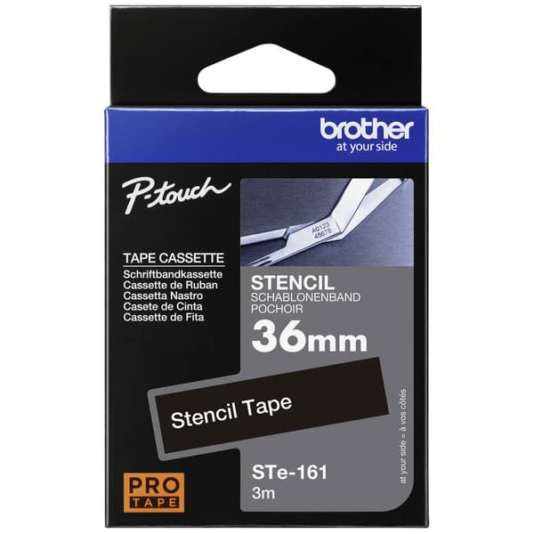 Märkband mall Brother Ste STe-161 Bandfärg: Transparent Skriftfärg:Vit 36 mm 3 m
