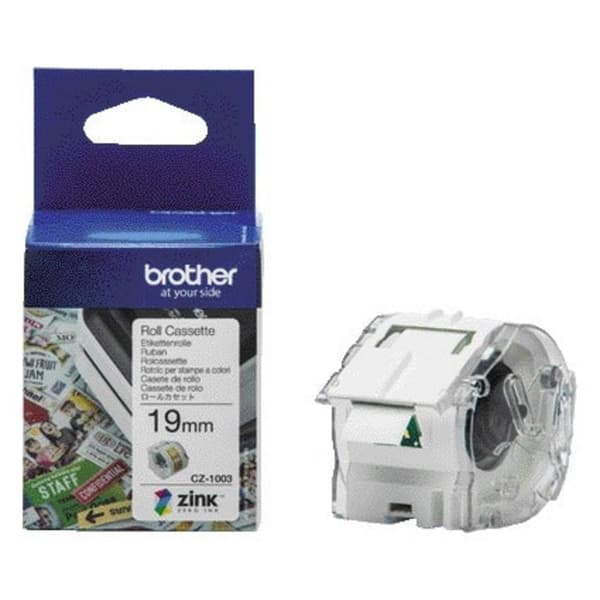 Brother Etikettrulle 19 mm x 5 m Papper Vit 1 st Permanent CZ1003 Färgetikettrulle