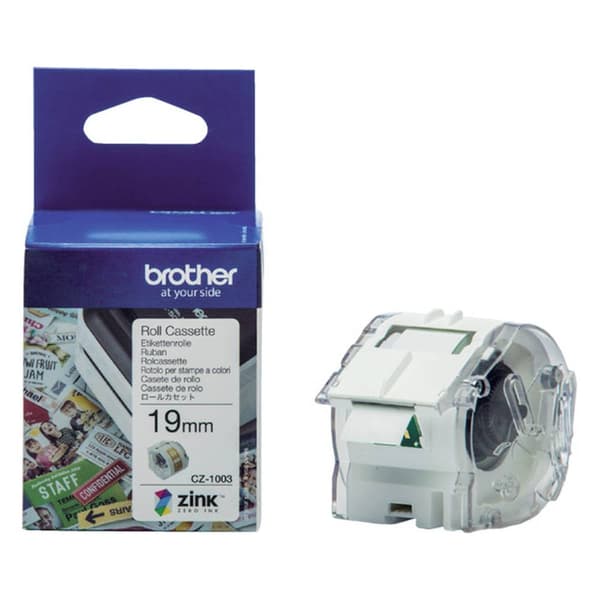 Brother Etikettrulle 19 mm x 5 m Papper Vit 1 st Permanent CZ1003 Färgetikettrulle