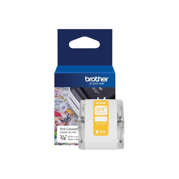 Brother Etikettrulle 19 mm x 5 m Papper Vit 1 st Permanent CZ1003 Färgetikettrulle