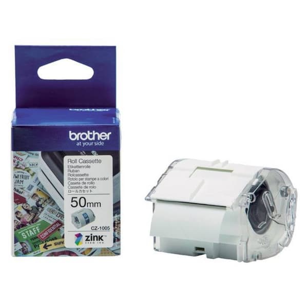 Brother Etikettrulle 50 mm x 5 m Papper Vit 1 st Permanent CZ1005 Färgetikettrulle