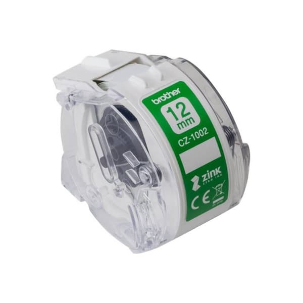 Brother Etikettrulle 12 mm x 5 m Papper Vit 1 st Permanent CZ1002 Färgetikettrulle