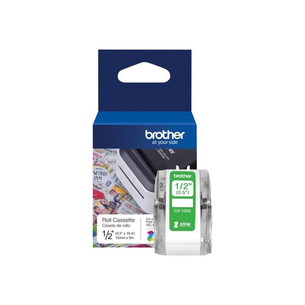 Brother Etikettrulle 12 mm x 5 m Papper Vit 1 st Permanent CZ1002 Färgetikettrulle