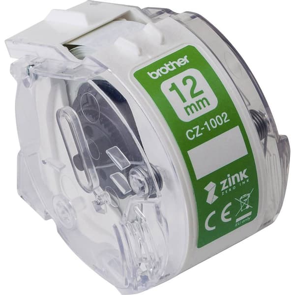 Brother Etikettrulle 12 mm x 5 m Papper Vit 1 st Permanent CZ1002 Färgetikettrulle