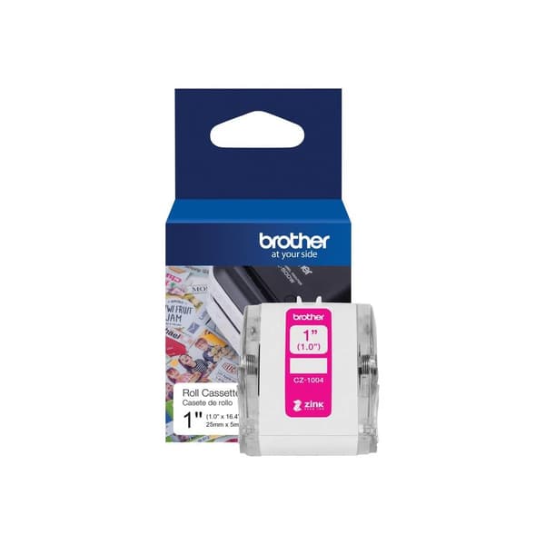 Brother Etikettrulle 25 mm x 5 m Papper Vit 1 st Permanent CZ1004 Färgetikettrulle