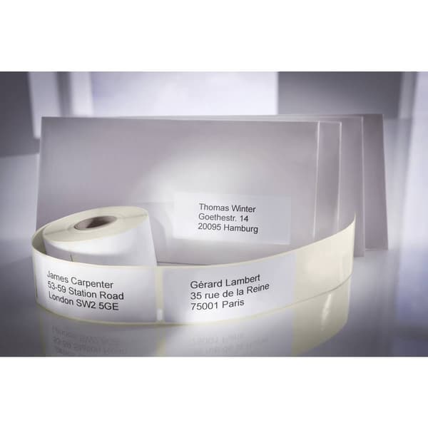 Avery-Zweckform Etikettrulle Kompatibel Ersätter DYMO, Seiko 99012, S0722400 89 x 36 mm Papper Vit 260 st Permanent Adr