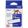 Miniatyrbild 1 av 4: Märkband olaminerad textil Brother TZe, TZ TZe-R234 Bandfärg: Vit Skriftfärg:Guld 12 mm 4 m