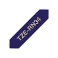 Miniatyrbild 4 av 4: Märkband olaminerad textil Brother TZe, TZ TZe-RN34 Bandfärg: Marinblå Skriftfärg:Guld 12 mm 4 m