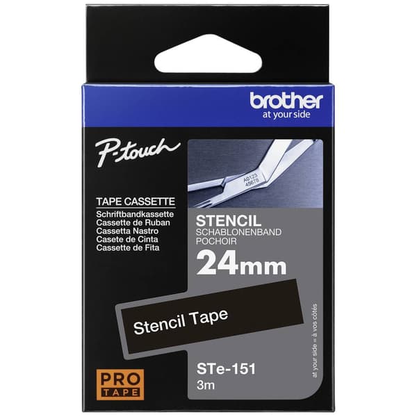 Märkband mall Brother Ste STe-151 Bandfärg: Transparent Skriftfärg:Vit 24 mm 3 m