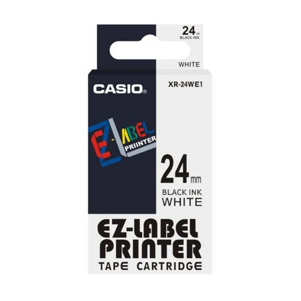 Casio XR-24WE1 Märkband Bandfärg: Vit Skriftfärg: Svart 24 mm 8 m