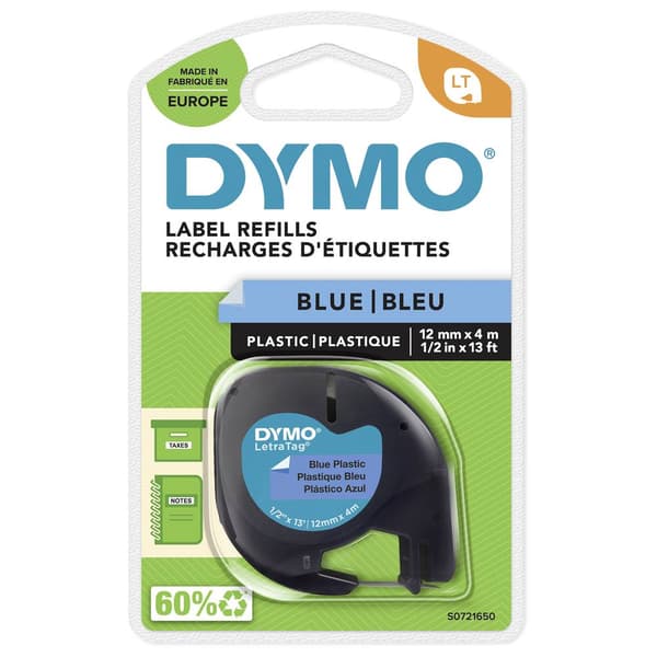 DYMO LT Märkband Bandfärg: Ultrablå Skriftfärg: Svart 12 mm 4 m S0721650