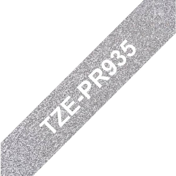 Märkband Brother TZe-PR935 Bandfärg: Silver Skriftfärg:Vit 12 mm 8 m