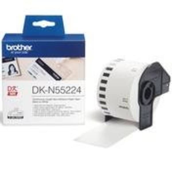 Brother DK-N55224 Etikettrulle 54 mm x 30.48 m Papper Vit 1 st Icke adhesiv DKN55224 Universaletiketter