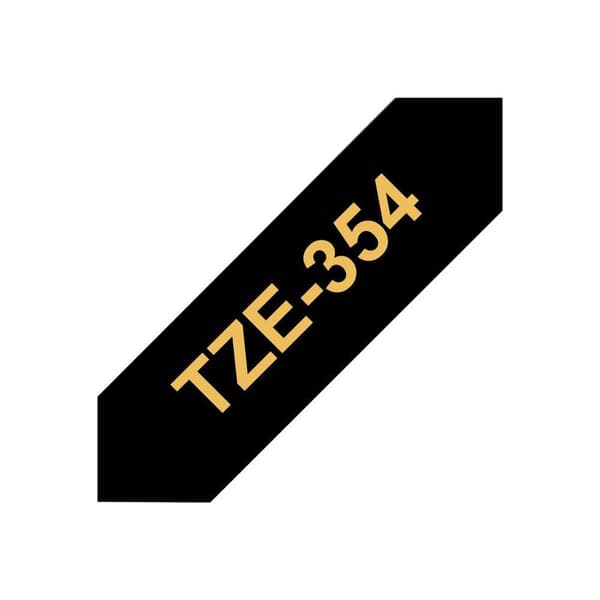 Märkband Brother TZe, TZ TZe-354 Bandfärg: Svart Skriftfärg:Guld 24 mm 8 m