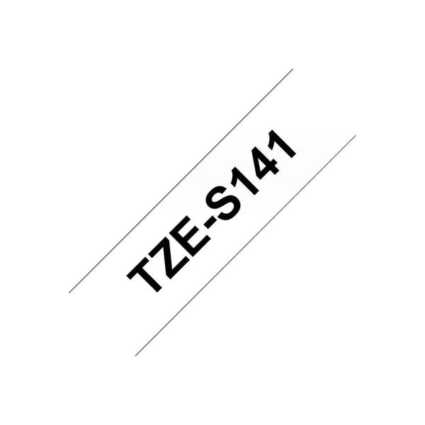 Märkband extras starkt lim Brother TZe, TZ TZe-S141 Bandfärg: Transparent Skriftfärg:Svart 18 mm 8 m
