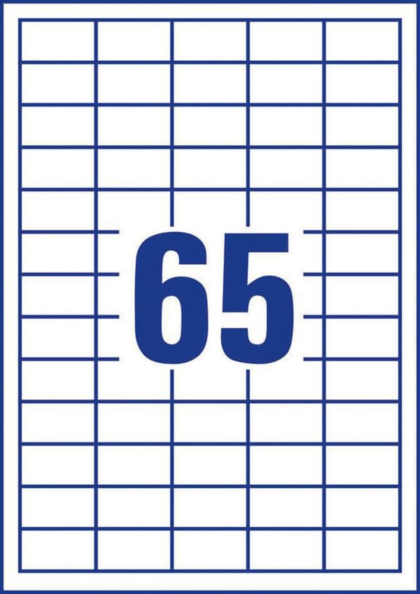 Etikett AVERY 38x21,2mm 6500/fp