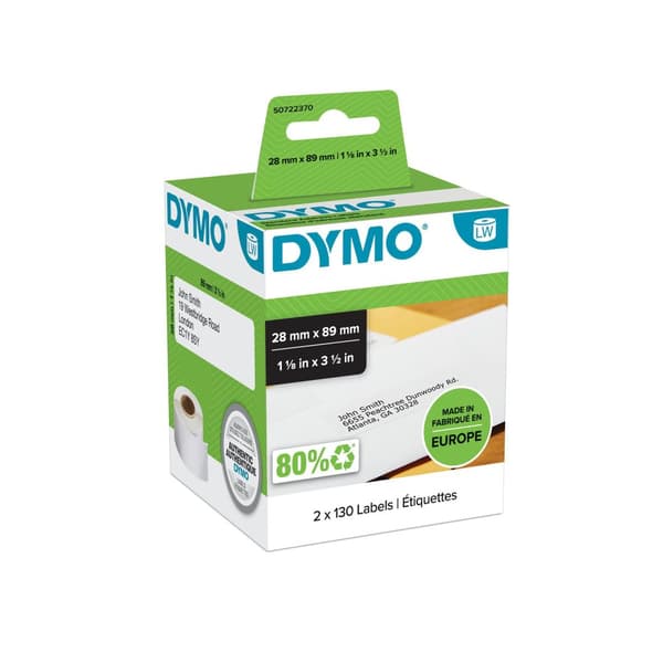 Etikett DYMO S0722370 89x28mm 260/fp