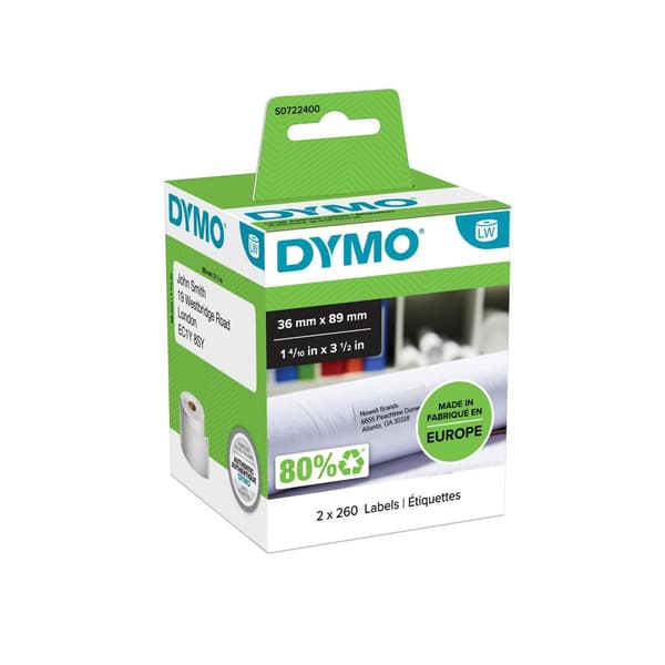 Etikett DYMO S0722400 89x36mm 520/fp